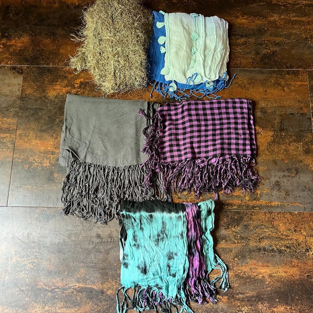 Lot of 5 Scarves and Wraps